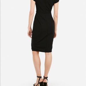 EXPRESS Belted seamed sheath dress. Black .